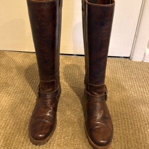 Cole Haan Distressed Patent Leather Boots